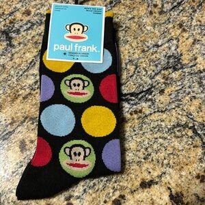 Paul frank Men’s dress socks black polka dot monkey socks 90’s one size sock